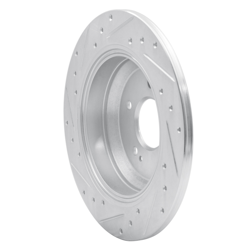 Genesis G70 Brake Rotor (1) - Rear Right - R1 Concepts - Drilled & Slotted - Silver - `18-`23